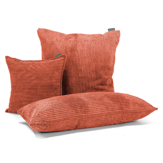 Extra Große Dekokissen / Sofa Kissenbezug 70 x 70cm - Pom-Pom Kürbisorange 04