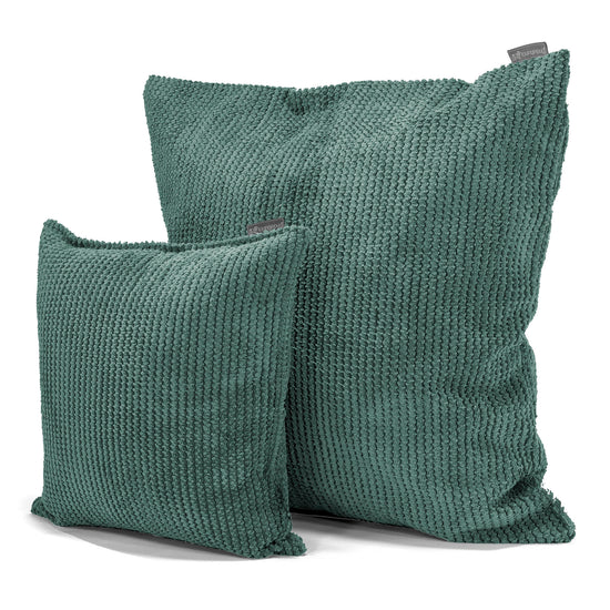 Extra Große Dekokissen / Sofa Kissenbezug 70 x 70cm - Pom-Pom Moosgrün 02