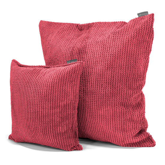 Extra Große Dekokissen / Sofa Kissenbezug 70 x 70cm - Pom-Pom Pastellrot 02