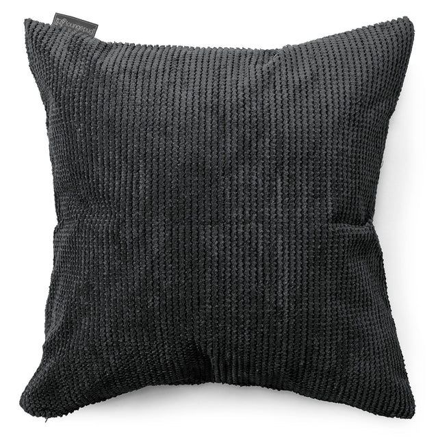 Extra Große Dekokissen / Sofa Kissenbezug 70 x 70cm - Pom-Pom Schwarz 01