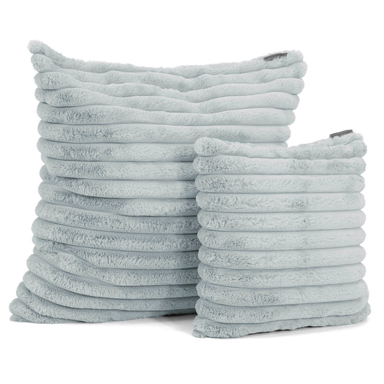 Extra Große Dekokissen / Sofa Kissenbezug 70 x 70cm - Ultra Plüsch Cord Taubenblau 02