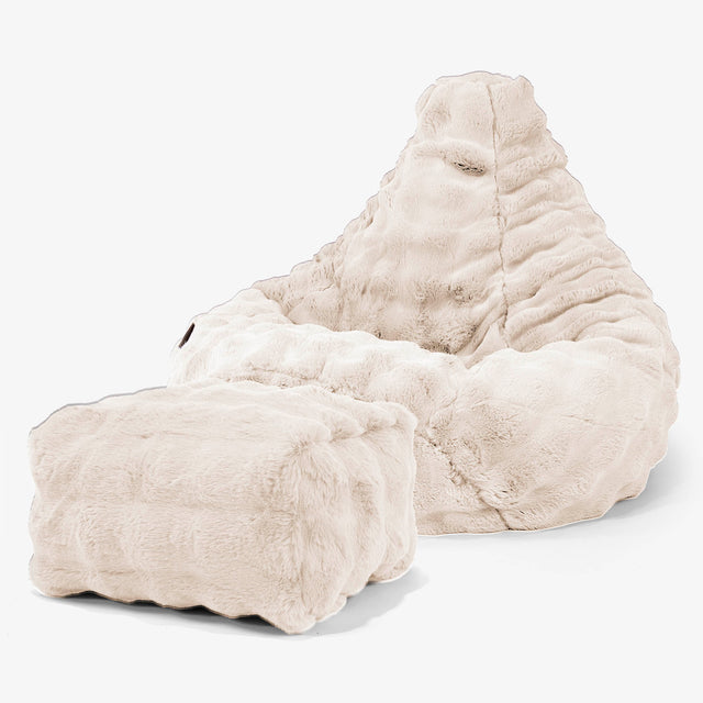 Gaming Sitzsack Sessel - Bubble Pelz Creme 01