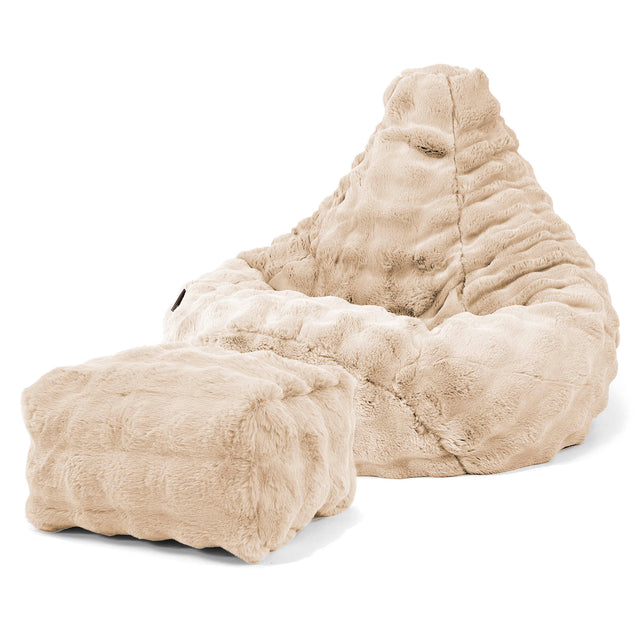 Gaming Sitzsack Sessel - Bubble Pelz Creme 01