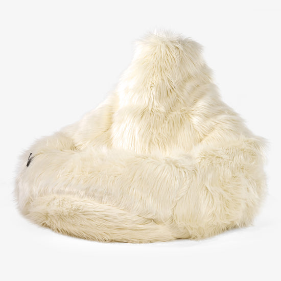 Gaming Sitzsack Sessel - Mongolisches Kunstfell Crème 01