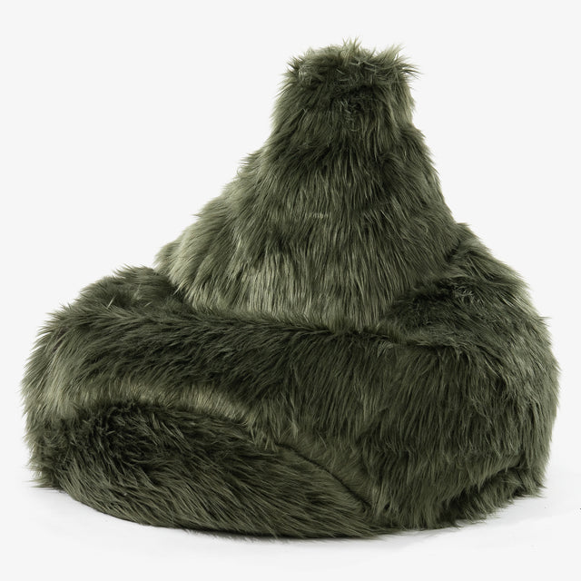 Gaming Sitzsack Sessel - Mongolisches Kunstfell Sage Green 01