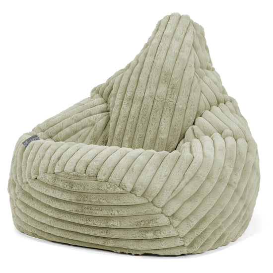 Gaming Sitzsack Sessel - Ultra Plüsch Cord Salbeigrün 02