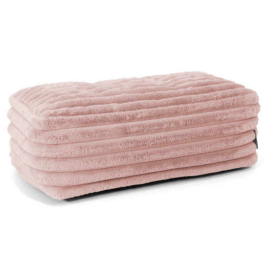 Groß Fußhocker - Ultra Plüsch Cord Pastellrosa 01