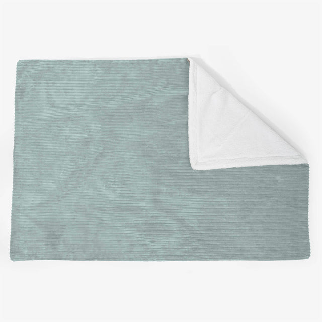 Große Sherpa-Decke 140 x 200cm - Cord Mintgrün 02