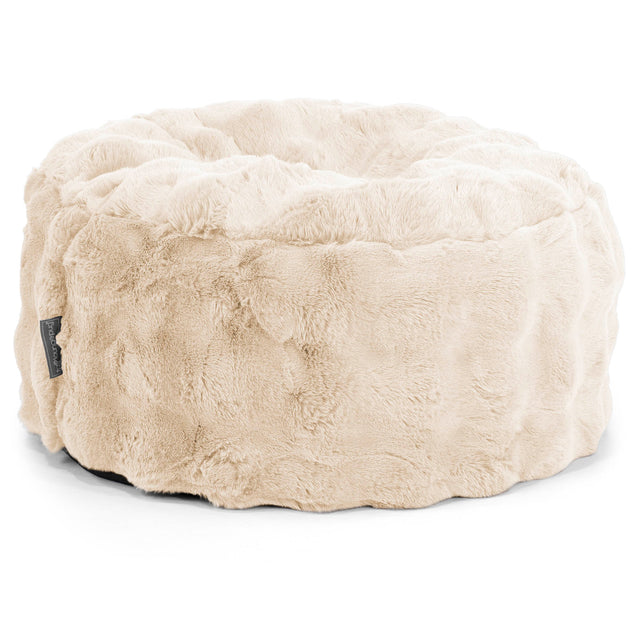 Großer runder Fußhocker - Bubble Pelz Creme 01