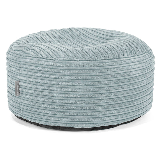 Großer runder Fußhocker - Cord Mintgrün 01