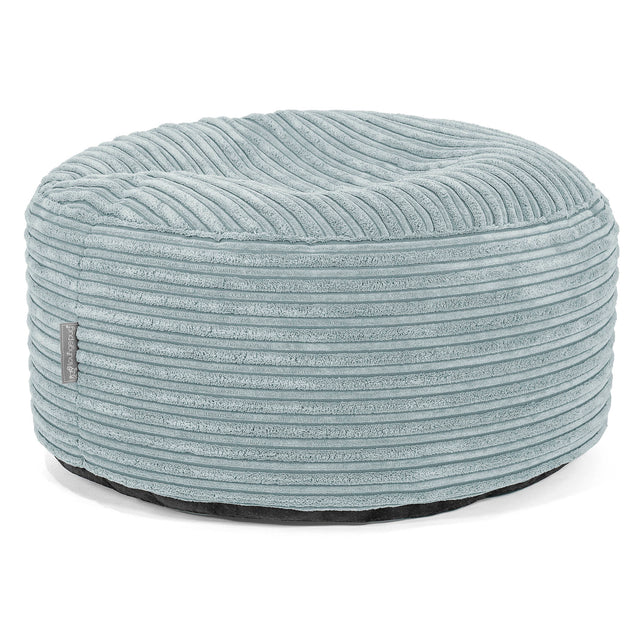 Großer runder Fußhocker - Cord Mintgrün 01