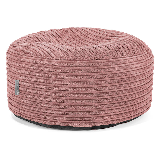Großer runder Fußhocker - Cord Pfirsich 01