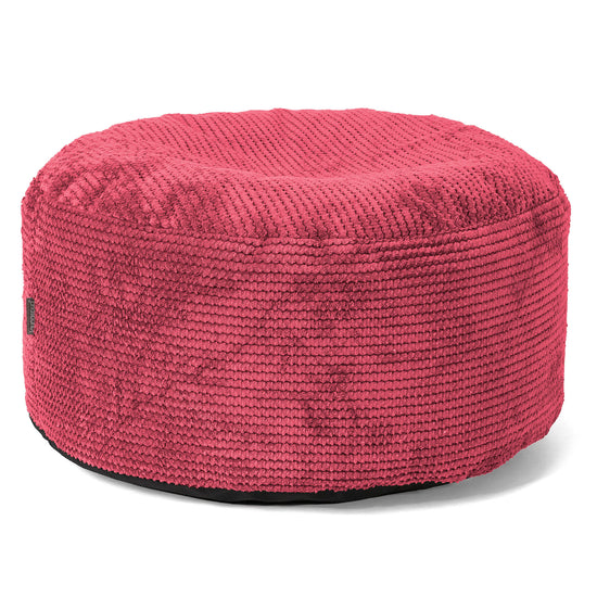 Großer runder Fußhocker - Pom-Pom Pastellrot 01