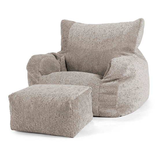 Josephine Sitzsack Ohrensessel - Luxuriöser Chenille Grau 02