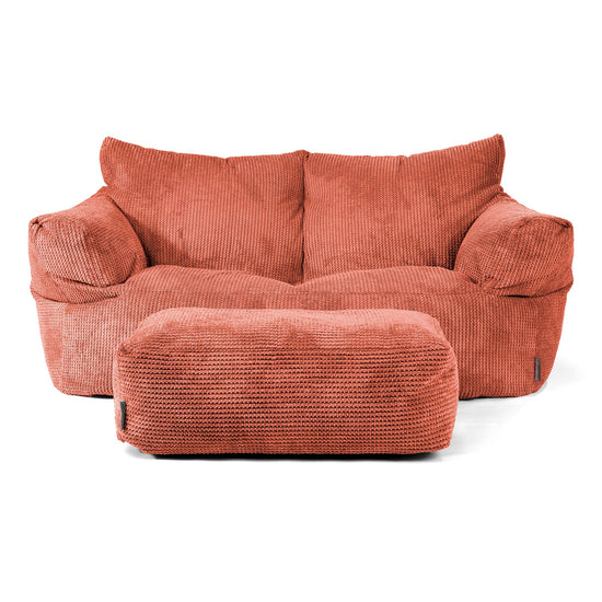 Josephine Sitzsack Sofa - Waffle Cord Kürbisorange 02