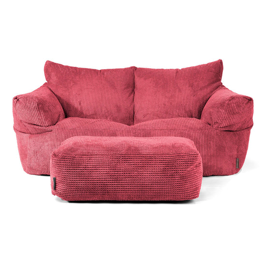 Josephine Sitzsack Sofa - Waffle Cord Pastellrot 02