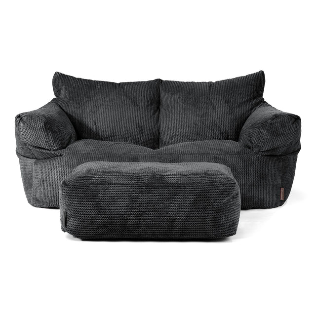 Josephine Sitzsack Sofa - Waffle Cord Schwarz 02