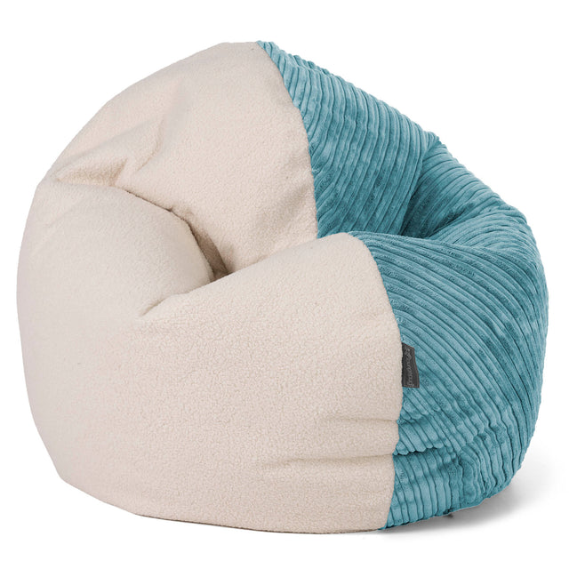 Junior Flexiforma Kinder Sitzsackstuhl 2-14 Jahre - Bouclé & Cord Türkis 01