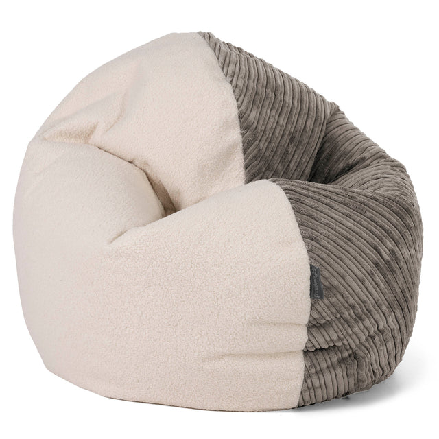 Junior Flexiforma Kinder Sitzsackstuhl 2-14 Jahre - Bouclé & Cord Graphitgrau 01