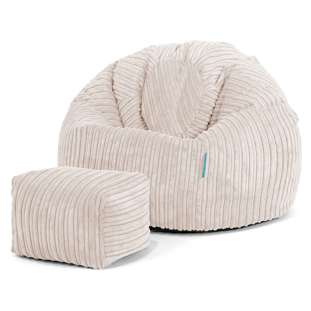 Klassicher Kindersessel Sitzsack 1-5 jahren - Cord Elfenbein 02