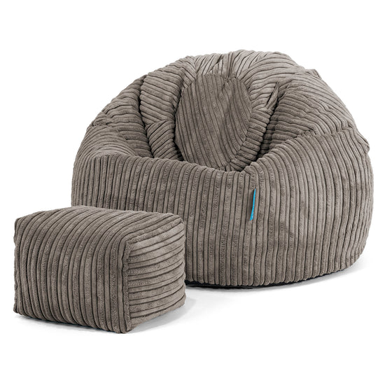 Klassicher Kindersessel Sitzsack 1-5 jahren - Cord Graphitgrau 02