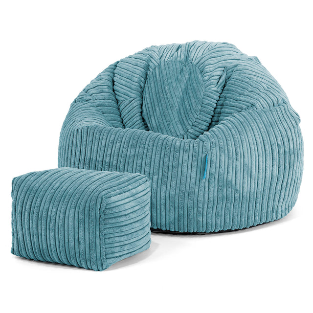 Klassicher Kindersessel Sitzsack 1-5 jahren - Cord Türkis 02