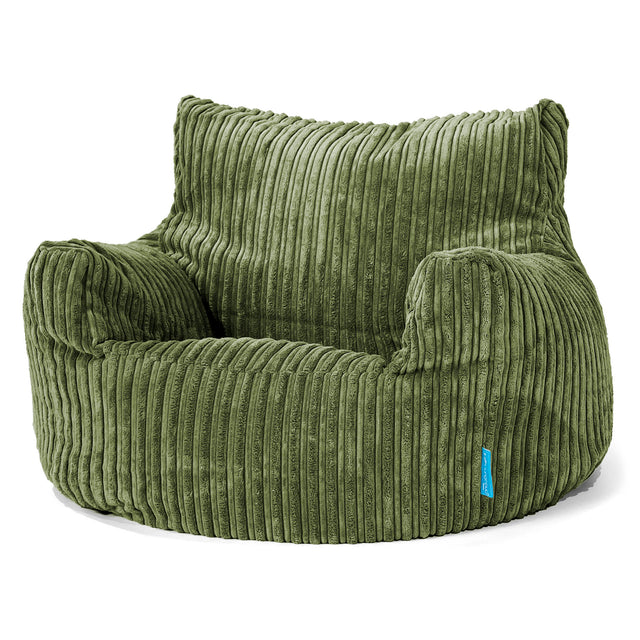 Kindersessel Sitzsack 3-8 jahren - Cord Nadelwaldgrün 01