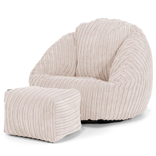Bubble Kinder-Sitzsack Sessel 1-3 jahren - Cord Elfenbein 02