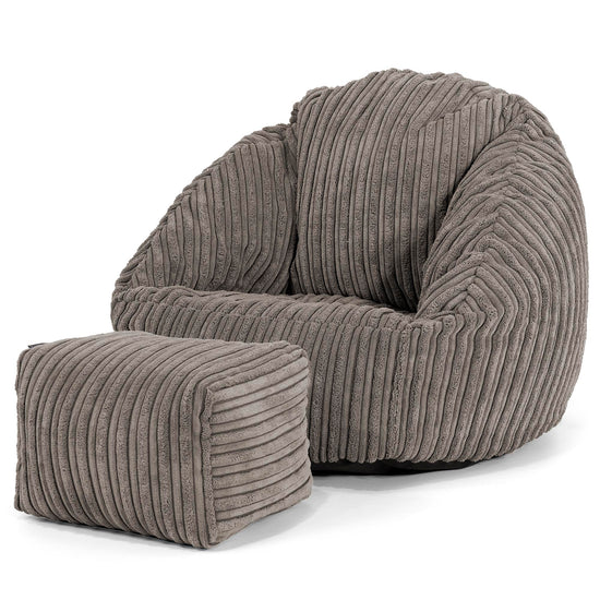 Bubble Kinder-Sitzsack Sessel 1-3 jahren - Cord Graphitgrau 02