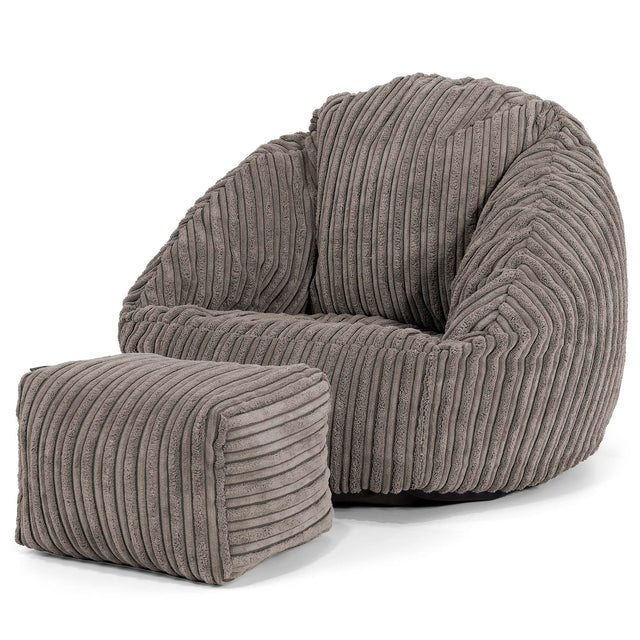 Bubble Kinder-Sitzsack Sessel 1-3 jahren - Cord Graphitgrau 02