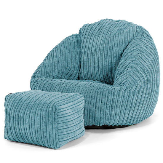 Bubble Kinder-Sitzsack Sessel 1-3 jahren - Cord Türkis 02