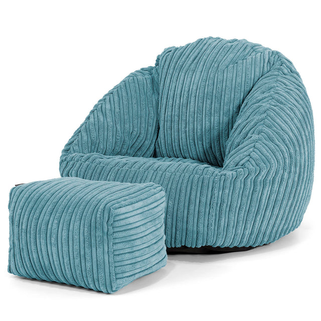Bubble Kinder-Sitzsack Sessel 1-3 jahren - Cord Türkis 02