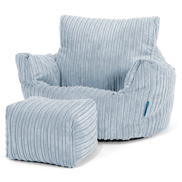 Klein Kindersessel Sitzsack 1-3 jahren - Cord Baby Blau 02