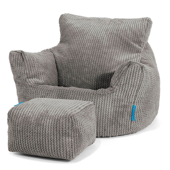 Klein Kindersessel Sitzsack 1-3 jahren - Pom-Pom Anthrazit 02