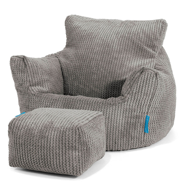 Klein Kindersessel Sitzsack 1-3 jahren - Pom-Pom Anthrazit 02