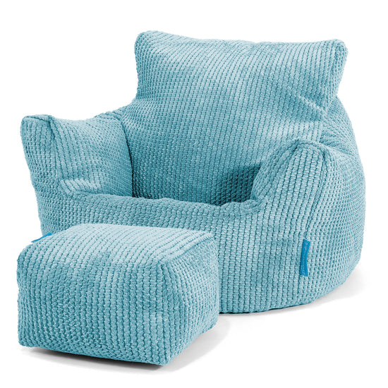 Klein Kindersessel Sitzsack 1-3 jahren - Pom-Pom Türkis 02