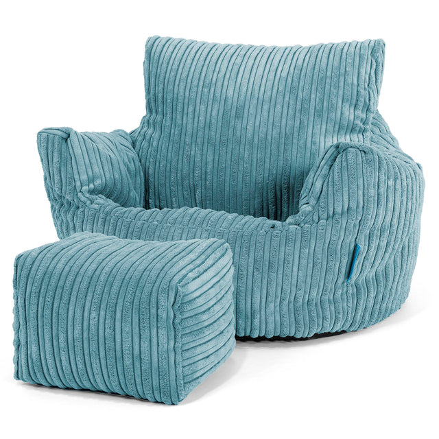 Klein Kindersessel Sitzsack 1-3 jahren - Cord Türkis 02