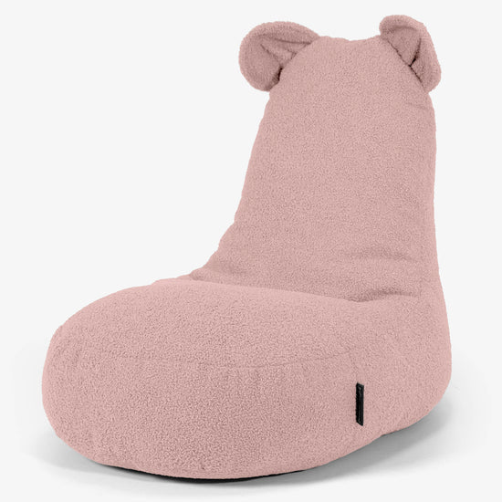Kindersitzsack Tierform Bär 2-6 Jahre - Bouclé Pink 01