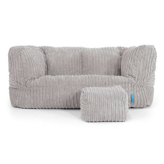 Kindersofa Albert 2-6 jahren - Cord Silbergrau 02