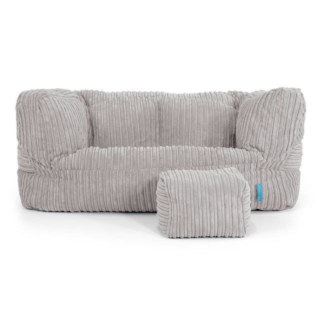 Kindersofa Albert 2-6 jahren - Cord Silbergrau 02