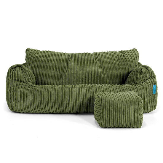 Josephine Sitzsack Sofa für Kinder 1-5 Jahre - Cord Nadelwaldgrün 02