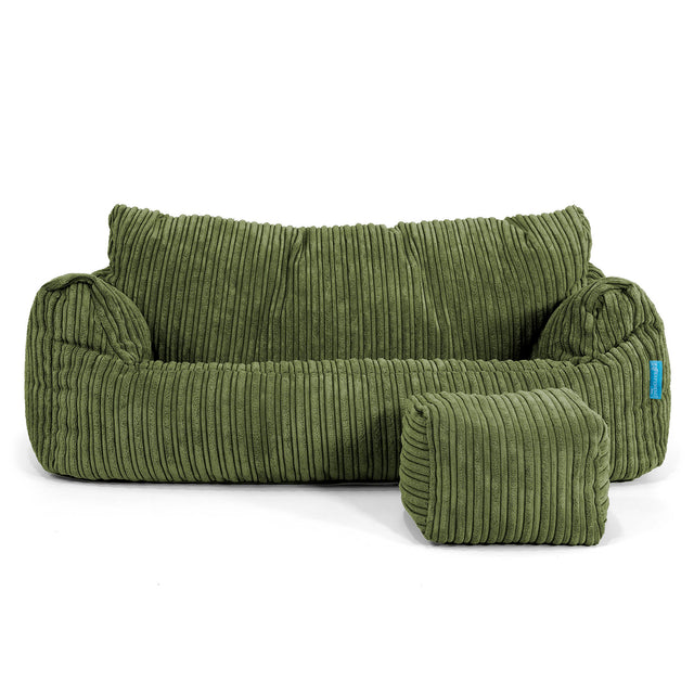 Josephine Sitzsack Sofa für Kinder 1-5 Jahre - Cord Nadelwaldgrün 02