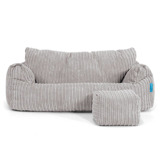 Josephine Sitzsack Sofa für Kinder 1-5 Jahre - Cord Silbergrau 02