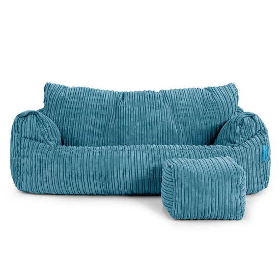 Josephine Sitzsack Sofa für Kinder 1-5 Jahre - Cord Türkis 02