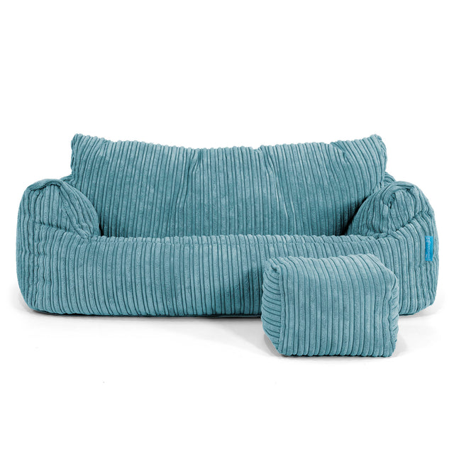 Josephine Sitzsack Sofa für Kinder 1-5 Jahre - Cord Türkis 02