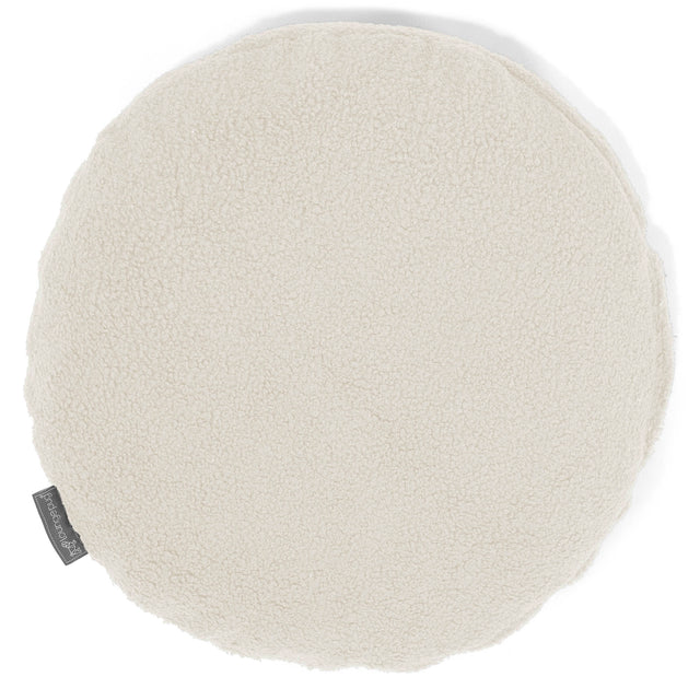 Dekokissen / Sofa Kissenbezug Rund 50cm - Bouclé Elfenbein 01