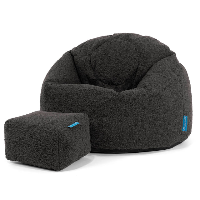 Klassicher Kindersessel Sitzsack 1-5 jahren - Bouclé Graphitgrau 02