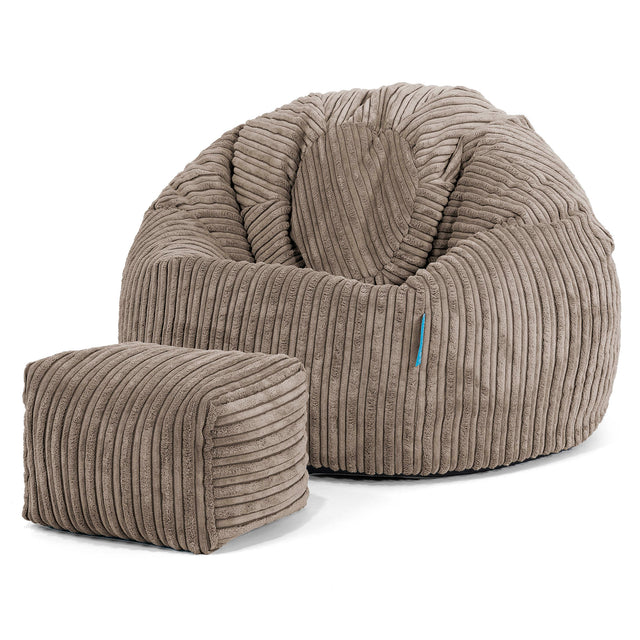Klassicher Kindersessel Sitzsack 1-5 jahren - Cord Beigegrau 02