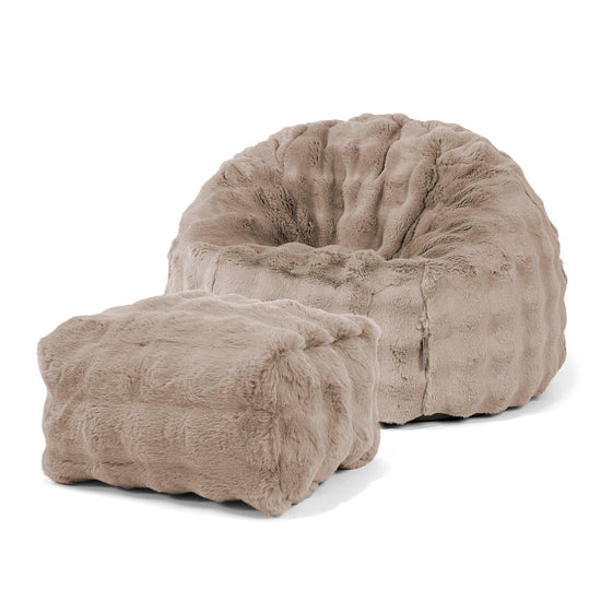 Klassischer Sitzsack Sessel - Bubble Pelz Nerzfarben 02