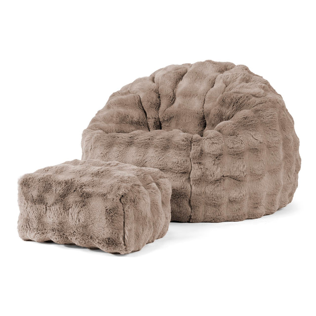 Klassischer Sitzsack Sessel - Bubble Pelz Nerzfarben 02